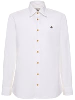 Logo embroidery cotton poplin shirt - Vivienne Westwood - Men | Luisaviaroma