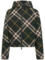Check tech hooded cropped jacket Burberry Women Luisaviaroma