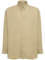 Logo cotton long sleeve shirt - Burberry - Men | Luisaviaroma Logo cotton long sleeve shirt - Burberry - Men | Luisaviaroma