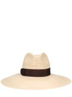 Sophie semi crochet straw panama hat Borsalino Women Luisaviaroma