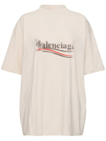 Political stencil logo cotton t-shirt - Balenciaga - Women