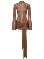 【Aya Muse】 Drapedラメミニドレス Aya Muse Draped lamé minidress Aya Muse