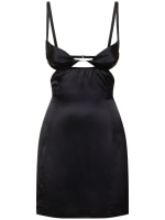 nensi dojaka double petal satin mini dress women Nensi Dojaka - - for Calvin Klein Silk-Satin Mini Dress - Burgundy