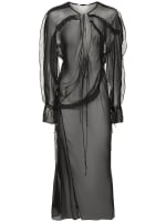Ruffled sheer long sleeve dress - Christopher Esber - Women | Luisaviaroma