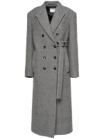 SMOOTH HERRINGBONE MAXI OVER COAT(現在完売品) oversized blazer in herringbone tailoring in GREY/BLACK