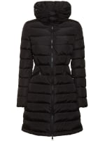 Piumino lungo flammette in nylon Moncler Donna Luisaviaroma
