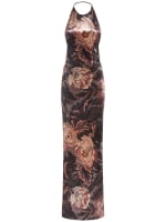 halter mini dress blue Callie Floral Halter Mini Dress Blue Floral / L main image 0