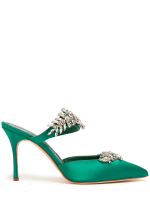 目を惹く☆ MANOLO BLAHNIK Lurum サテンミュール 90mm Lurum サテンミュール 90mm - Manolo Blahnik - レディース