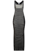 knee length dresses for ladies Vintage Jean Paul Gaultier Striped Fishnet Cut-Out Dress – NÜNÜ VINTAGE