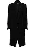 ANN DEMEULEMEESTER ウールコート Ann Demeulemeester // Black Wool Cinched Long Coat – VSP