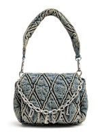 【関税&送料込】Diesel Borsa A Spalla Charm In Denim Women's Charm-D Shoulder M bag in quilted Denim | Black | Diesel