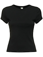 Car baby tee organic cotton rib t-shirt - Flore Flore - Women  - Black - XS