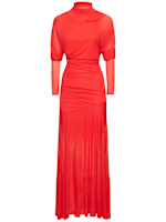 Paula sheer crepe high neck long dress Proenza Schouler Women