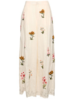 Piñon embroidered linen palazzo pants - Agua By Agua Bendita - Women  | Luisaviaroma