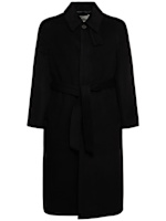 ジャケット・アウター DUNST UNISEX BELTED WOOL MAC COAT BLACK daacc09a-051e-4d22-8b7d-