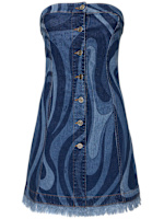 Marmo print stretch denim mini dress - Pucci - Women  | Luisaviaroma
