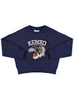 Sudadera de algodón con cuello redondo Kenzo Kids Niño