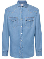 Cotton snap button shirt - Brunello Cucinelli - Men | Luisaviaroma