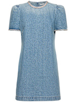 white christmas dresses Embellished Denim Mini Dress - Leopard Print main image 1