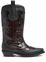 40mm mid shaft embroidered western boots - GANNI - Women