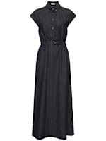Denim midi shirt dress - Brunello Cucinelli - Women | Luisaviaroma
