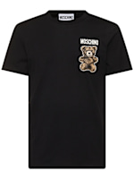 moschino 熊　Tシャツ Teddy bear small print t-shirt - Moschino - Men | Luisaviaroma