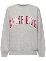Spencer cotton blend sweatshirt w/ logo - ANINE BING - Women  | Luisaviaroma