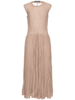 ANDREADAMO | Rib knit Viscose blend flared midi dress | WOMEN | Nude | M | Polyester Viscose |
