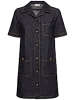 Cotton blend denim mini dress - Moncler - Women | Luisaviaroma