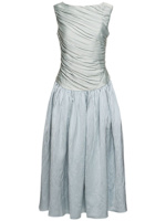 green emerald velvet dress ABADIA Cream One-shoulder Asymmetric Draped Jersey-trimmed Stretch-bam   Reliked