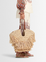 Borsa media goldentime in rafia con frange - Zimmermann - Donna - Natural - Unica