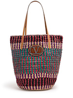 Vロゴ シグネチャー ラフィア トートバッグ - Valentino