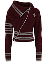 Cardigan in misto lana jacquard - The Attico - Donna - Bordeaux - 36 IT