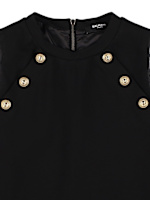 Viscose blend milan stitch dress - Balmain - Girls  | Luisaviaroma