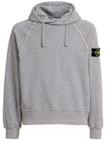 Felpa in cotone con pettinato con cappuccio Stone Island Uomo