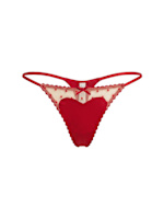 String C Pour Femme Rouge Transparent Floral - Taille Unique, Neuf Sans étiquette