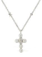 Cross necklace w pearls Apm Monaco Women Luisaviaroma