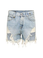 Shredded slouch denim shorts R13 Women Luisaviaroma