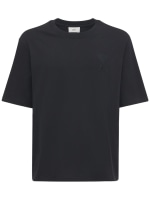 Logo boxy cotton jersey t-shirt - AMI Paris - Men  | Luisaviaroma
