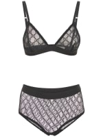 Gucci GG Embroidered Tulle Bra in Black