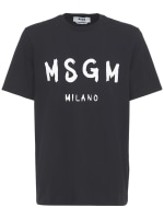 Tシャツ・カットソー Msgm Jersey T-Shirt Logo print cotton jersey t-shirt - MSGM - Men | Luisaviaroma