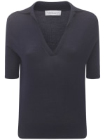 Cashmere and silk polo sweater