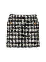 Gingham wool blend tweed mini skirt Alessandra Rich Women