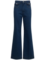 70´s Front Pocket Wide Leg Jeans Blue