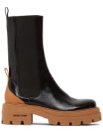 Glossy ankle clearance boots