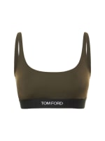 White Logo-hem jersey bralette, Tom Ford