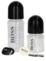 BOSS - Set per neonati con biberon, ciuccio e clip in confezione regalo