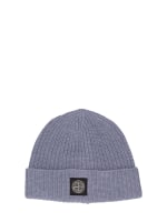 Bonnet en laine avec logo Stone Island pour Homme