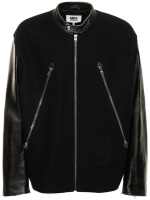 Maison margiela leather discount wool biker jacket