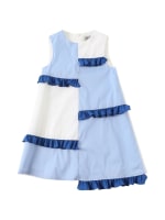 Simonetta ruffle-detail cotton dress - Blue